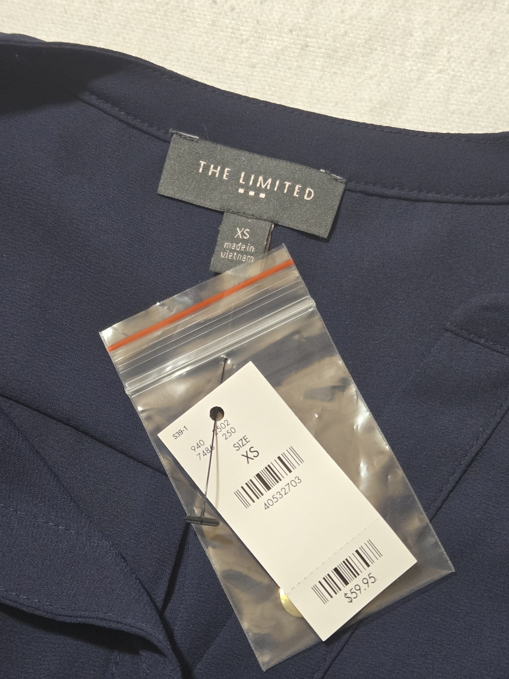 The Limited Navy Button-Front Drawstring Tunic - Picture 3 of 5